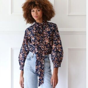 Mille Blair Top Montmartre Tie Neck Top